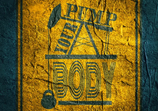 Pumpa din kropp. Gym och Fitness Motivation citat. — Stockfoto