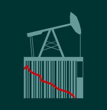 Petrol fiyatı sonbahar grafik illüstrasyon. Barkod pompa