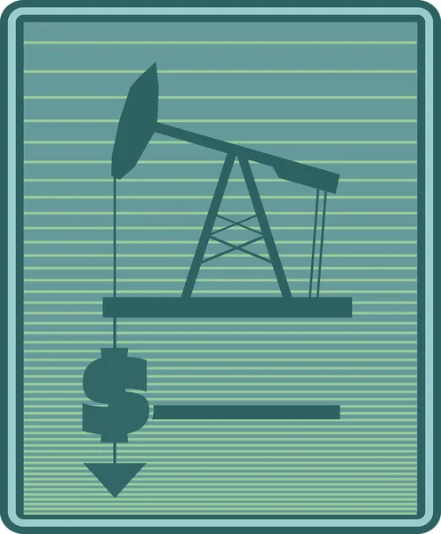 Pompa dell'olio e icone del dollaro. Settore energetico relativo — Vettoriale Stock