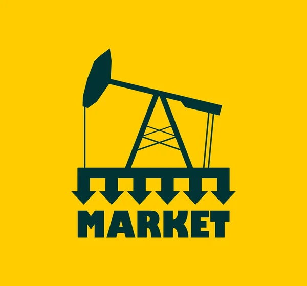 Bomba de aceite con flechas. Mercado bajo presión — Vector de stock