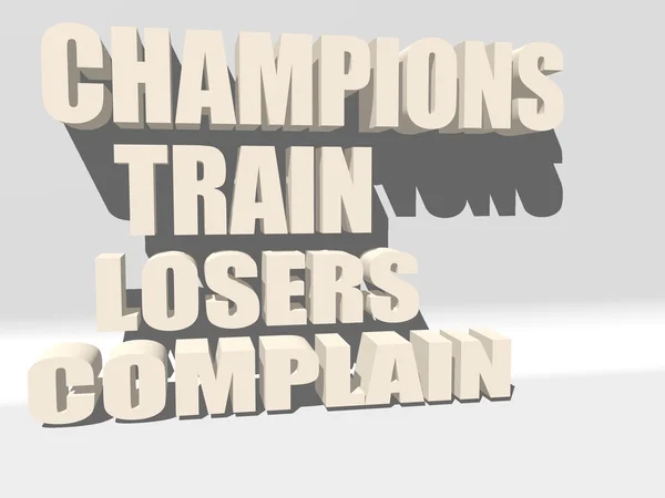 Mistrzów pociąg przegranych narzekać. Siłownia i Fitness motywacja cytat. — Zdjęcie stockowe