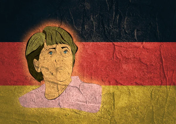 肖像德国总理安格拉 · 默克尔的插图 — 图库照片