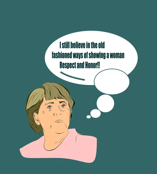 Illustration of a portrait german chancellor angela merkel — Stock vektor