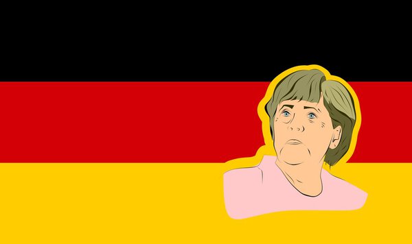 illustration of a portrait german chancellor angela merkel  