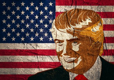 Cumhuriyetçi başkan adayı Donald Trump portresi kroki 