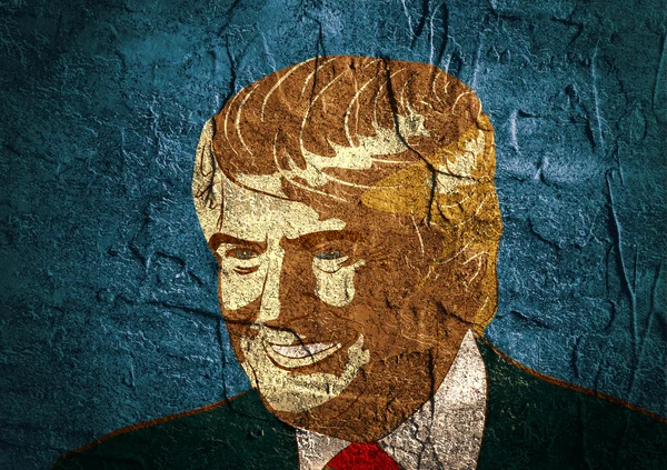 공화당 대선 후보 부동산 재벌 도널드 트럼프의 스케치 초상화 — 스톡 사진