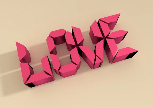 San Valentine-kort med LOVE-ord i 3D-effekt – stockfoto