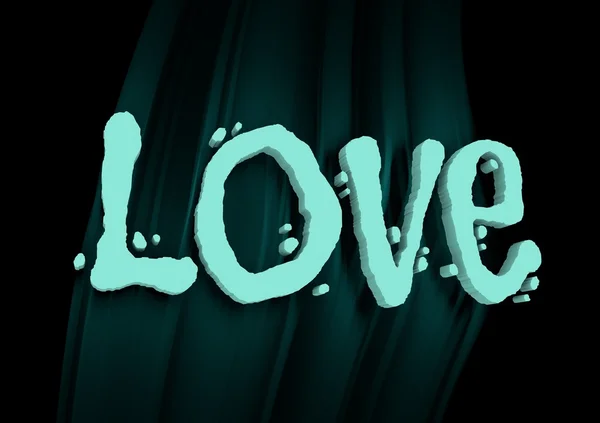San Valentine karty. Neon svítí slovo láska v 3d efekt — Stock fotografie