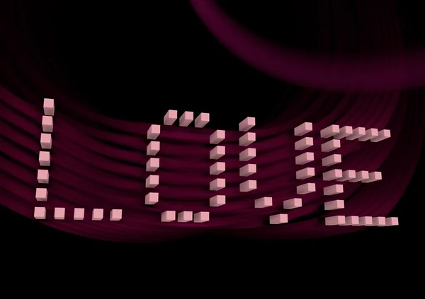 San valentine card. Neon shine love word im 3D-Effekt — Stockfoto