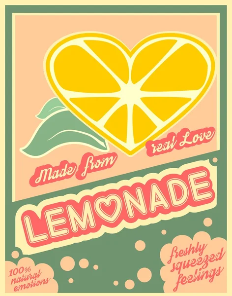 Kleurrijke vintage limonade label poster — Stockvector