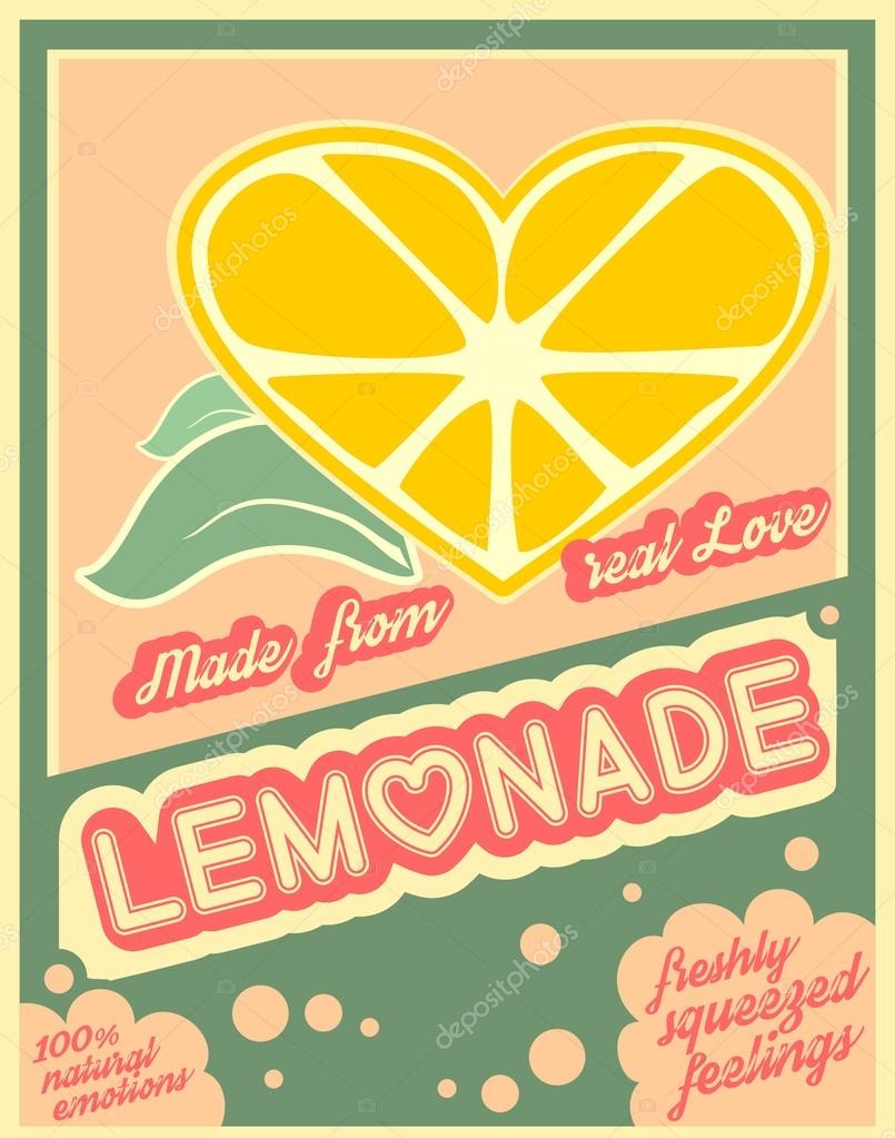 Download Colorful vintage Lemonade label poster — Stock Vector ...
