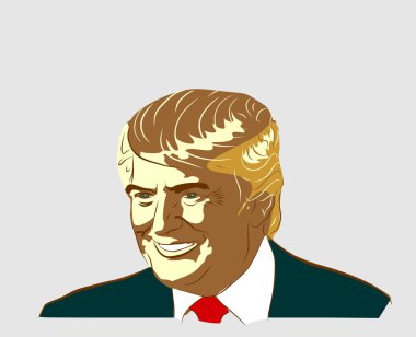 Cumhuriyetçi başkan adayı Donald Trump portresi kroki