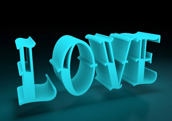 Cartão de São Valentim. Neon brilho AMOR palavra em efeito 3D — Fotografia de Stock