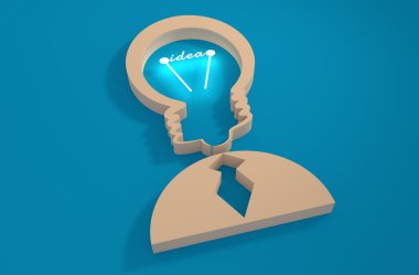 lamba kafa işadamı 3d simgesi. Fikir metin