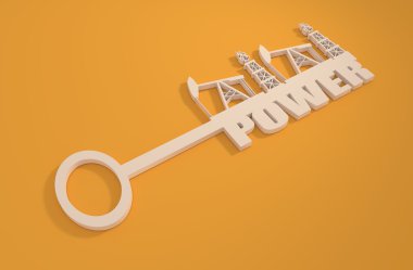 Güç word ve ekipman simgeler incelemesi ile anahtar
