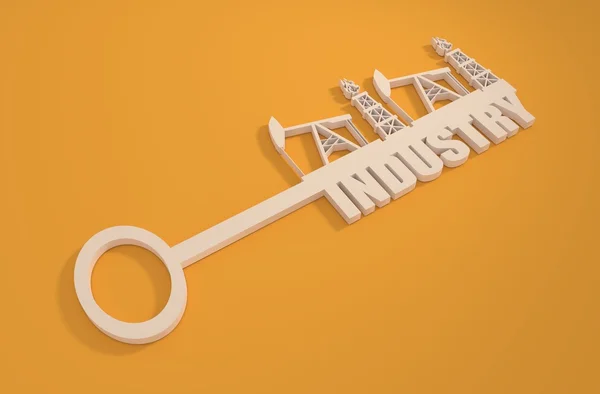 Schlüssel mit Branchenwörtern und Symbolen für Bergbauausrüstung — Stockfoto