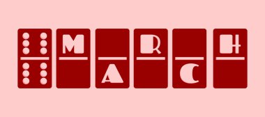 Calendar Date - March, 12. Domino bones style