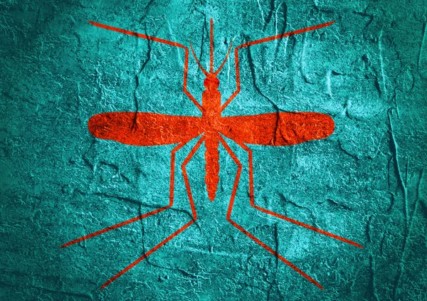 Mückensilhouette auf betonstrukturierter Oberfläche — Stockfoto