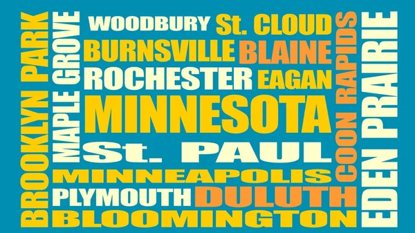 Minnesota state cities list — Stock Vector