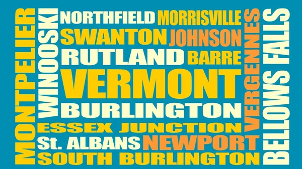 Liste des villes de l'État du Vermont — Image vectorielle