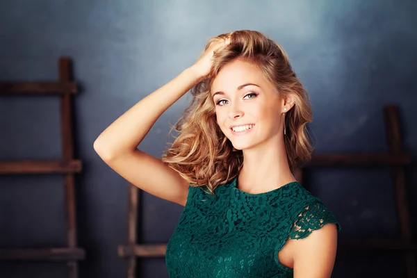 Cute Woman with Blonde Hair. Young Face Stock Photo