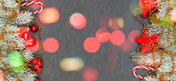 圣诞黑色背景 红色防波堤灯 — 图库照片