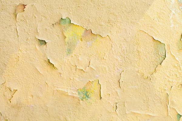 Old Yellow Stucco Plaster Cement Background Colorful Paint Cracks — 스톡 사진