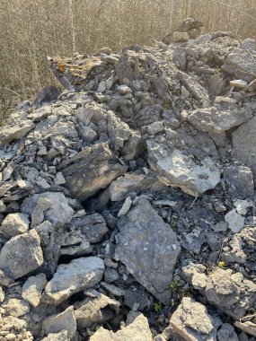 Fosil, jeolojik ve arkeolojik kazılara sahip kireçtaşı