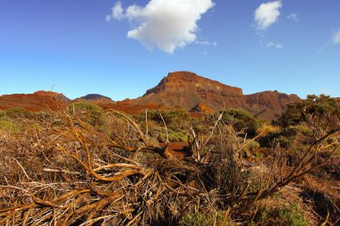 Güzel doğa manzara dağlar ve gökyüzü Tenerife Canar ile