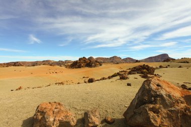 Tenerife Canar çöl manzara parlak renkli kumları