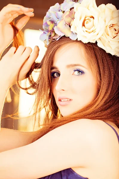Beauty Fashion Model Girl Studio Photo — Stock Photo, Image