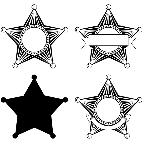 Conjunto estrella de sheriff de cinco puntas — Vector de stock © SS1001