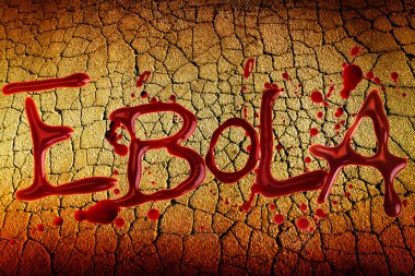 Word Ebola grunge arka plan üzerinde