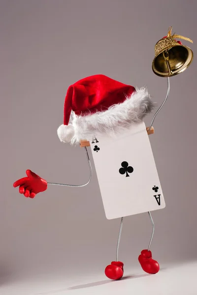 El personaje de la tarjeta desea Feliz Navidad —  Fotos de Stock