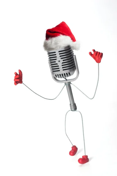 mikrofon giyen Noel şapka