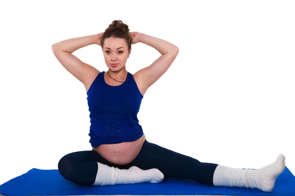 A ginástica para mulheres grávidas — Fotografia de Stock