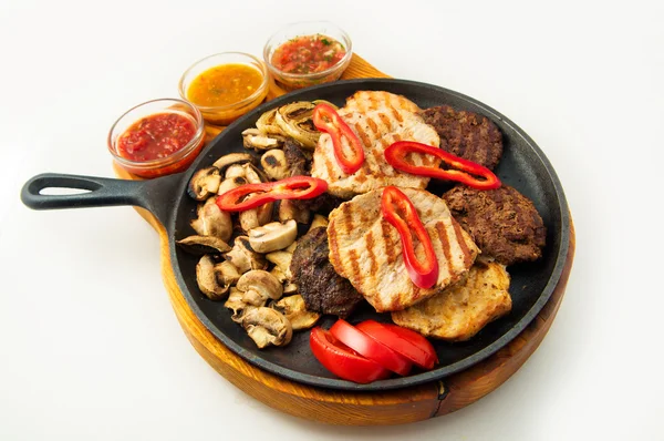 The mexican dishes mega grill pan — Stock Photo, Image