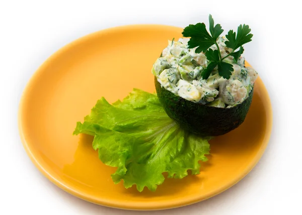 The avocado with prawns — Stock Photo, Image