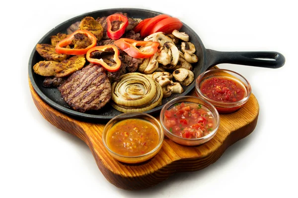 The mexican dishes mega grill pan — Stock Photo, Image