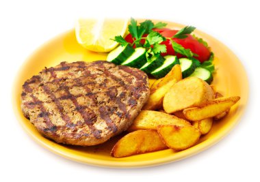 Limon ve patates ile biber soslu domuz eti