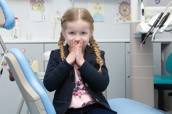 The little girl examined on the dental clinic — Stock Photo, Image