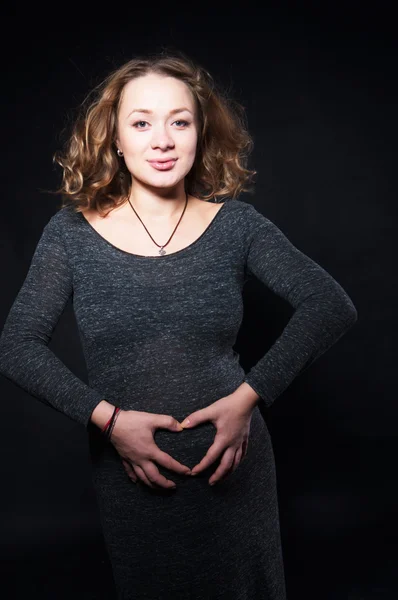 A terhes nő szerelem, ellátás — Stock Fotó