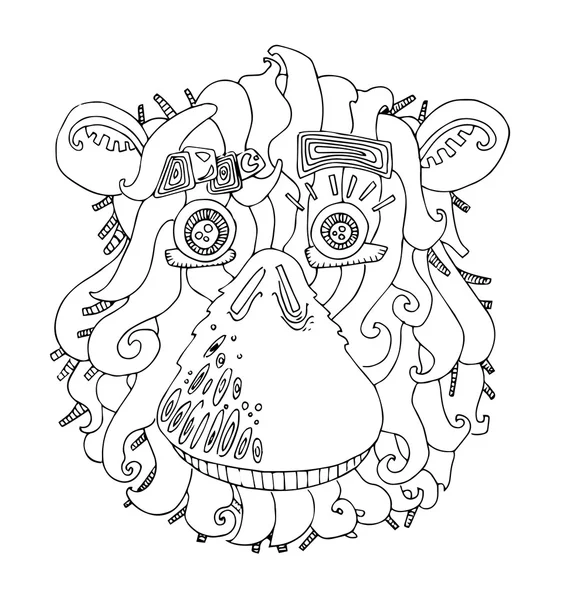 O macaco doodle mão desenho esboço desenho animado isolado — Vetor de Stock