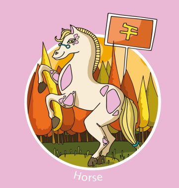 işareti Çin horoscop yılın karikatür tasarım