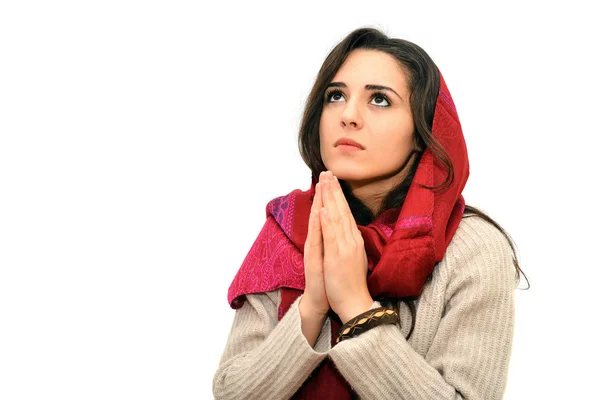 Young woman praying — Stock Photo, Image