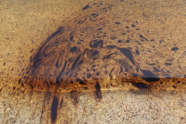 Természetes Kátrány Tengervíz Felszínén Szennyezett Strand — Stock Fotó