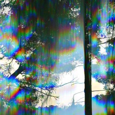 Prizma ağaçlar soyut manzara