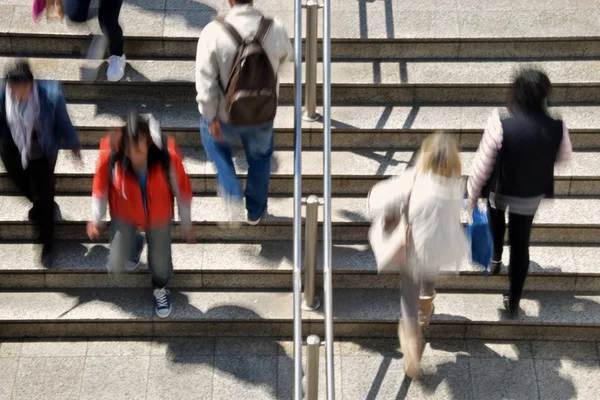 Elfoglalt emberek metró — Stock Fotó