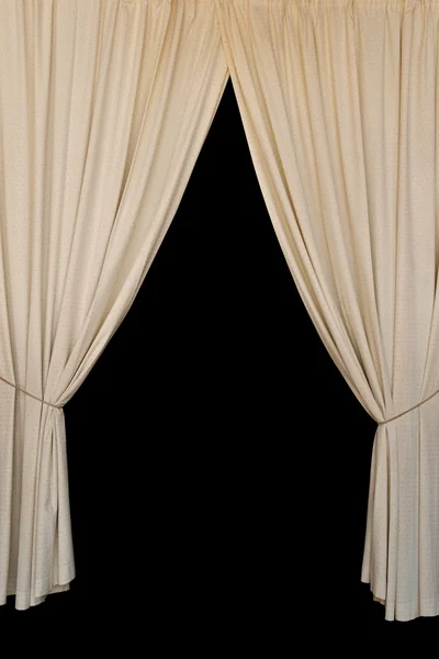 Cortinas abertas cortinas elegantes — Fotografia de Stock