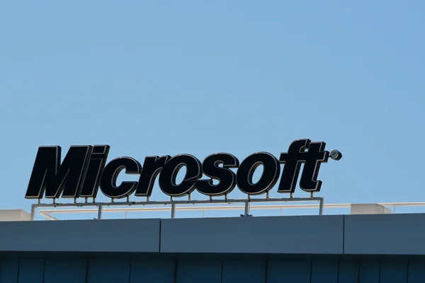 Microsoft logotipo sinal — Fotografia de Stock